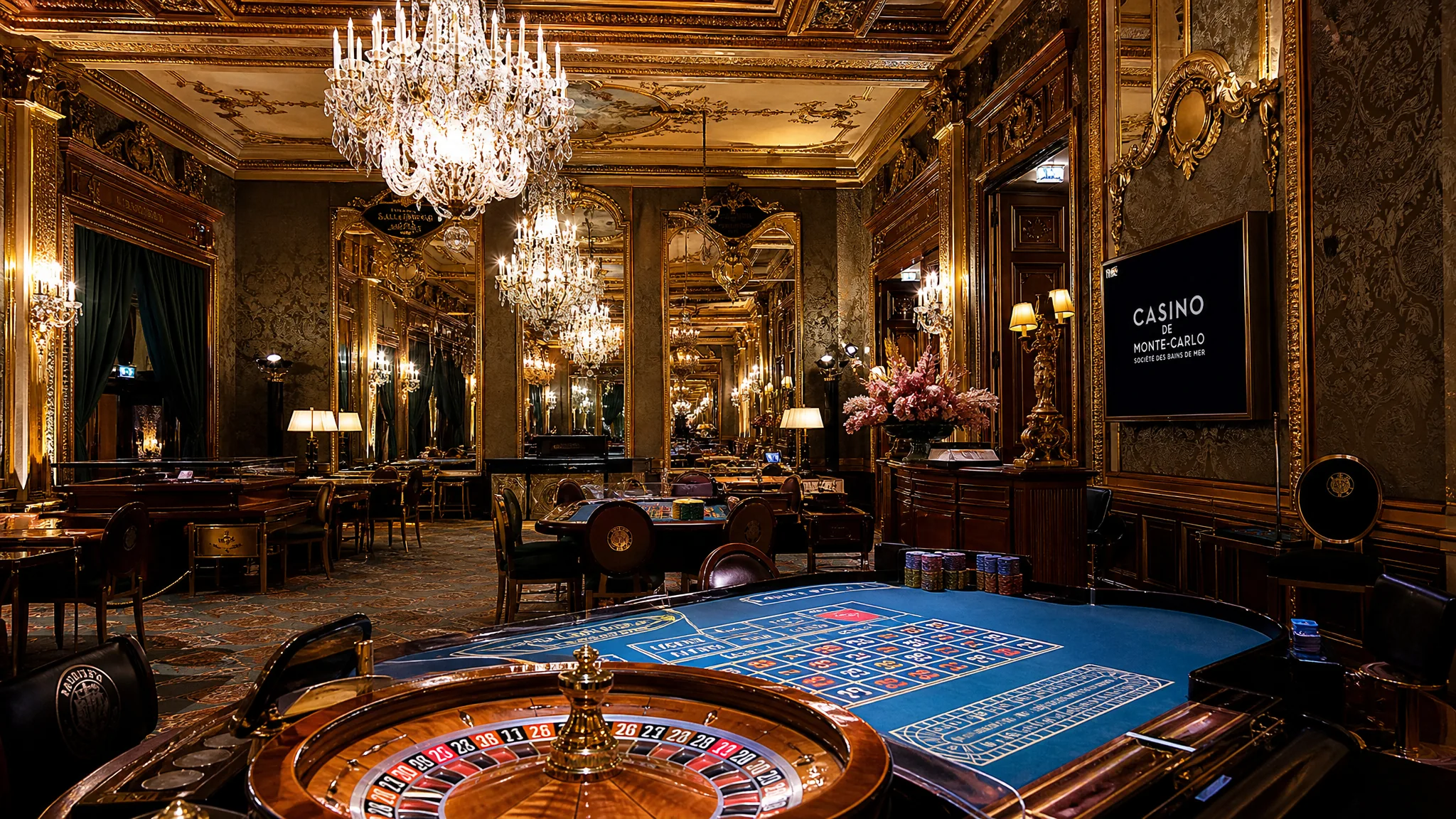 Казино Монте-Карло — интерьер Belle Époque, рулетка и вечерняя атмосфера роскоши