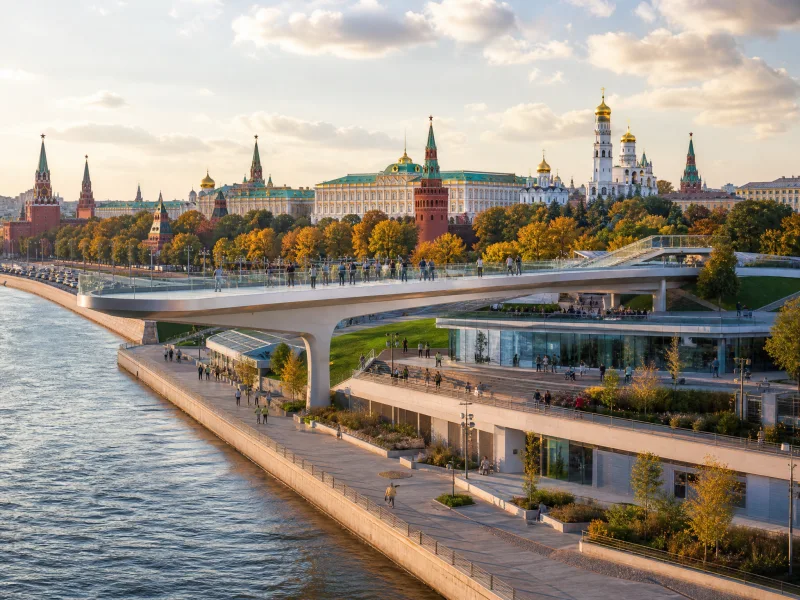 Парк Зарядье — парящий мост